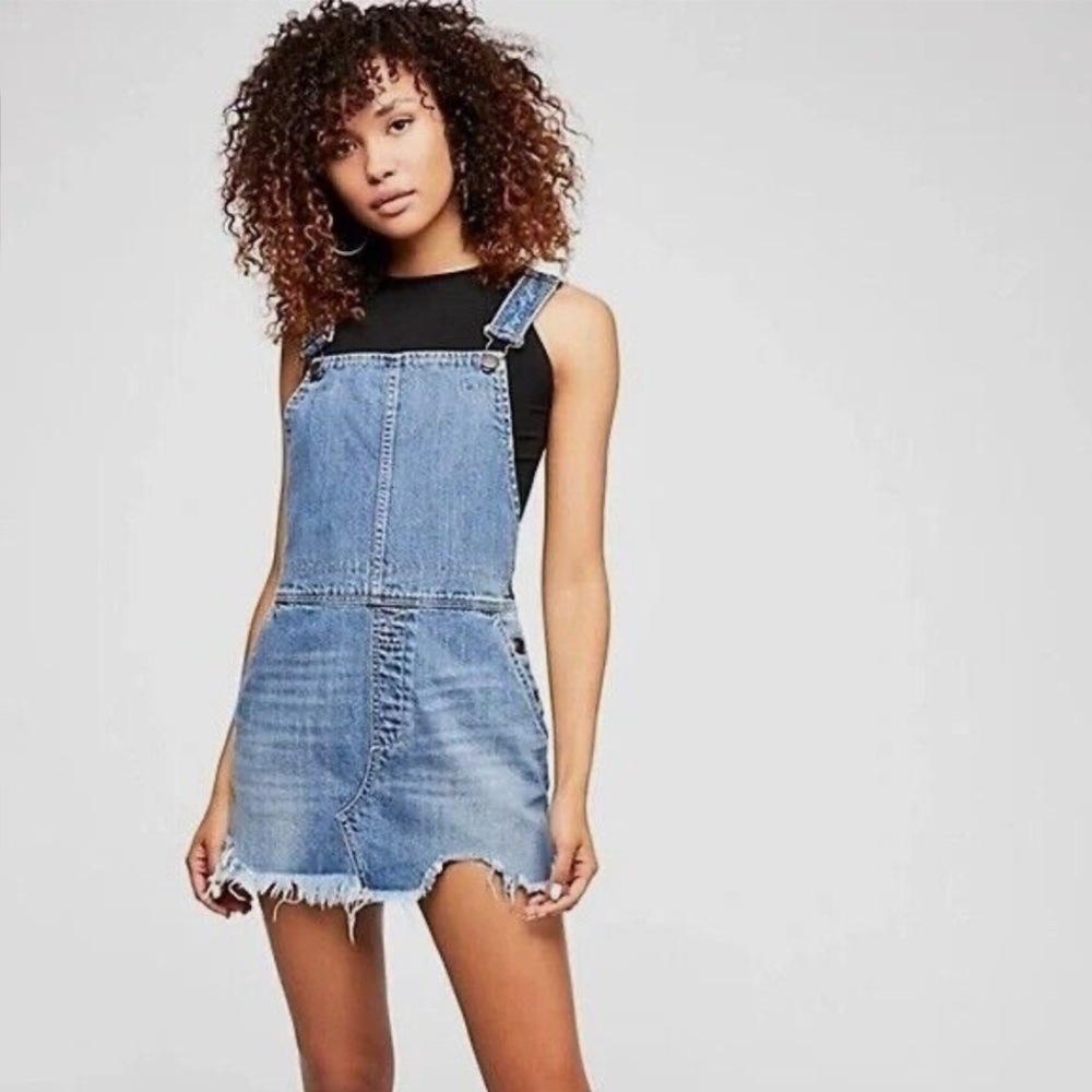 Free People Torn Up Denim Jumper - Picture 5 of 12